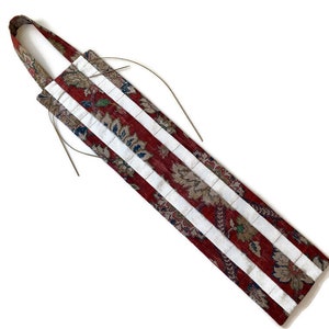 Hanging Knitting Needle Organizer for Circulars Rust Paisley Fabric image 4