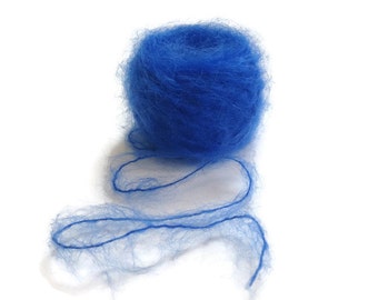 Henry's Attic Toaga II Mohair Yarn Knitting Crocheting Royal Blue Mohair Color 9055 Fuzzy DK Weight 1 Ounce Ball 65 Yards