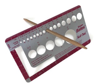 Susan Bates Knitting Needle Gauge: Knit Chek Ruler