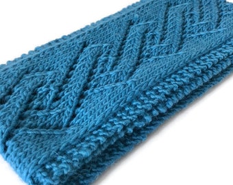 Knitted  Scarf Blue Unisex Muffler