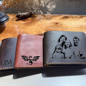 Personalized Ultra Slim Wallet, Small Front Pocket Card Holder, Real Grain Leather Wallet with Minimalist Design, Modern Travel Accessory