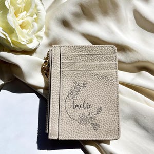 Personalized Engraved Purse, Genunie Leather Card coin holder wallet purse,Gift for Women, Christmas gift, Bridesmaid Gift Wallet