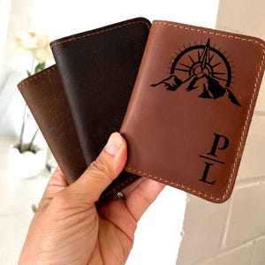 Personalized Ultra Slim Card Wallet, Small Front Pocket Card Holder,Minimalist Design Real Leather Wallet ,Wedding Gift