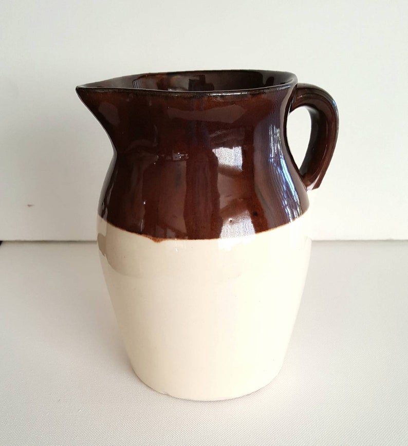 Vintage Stoneware Pitcher by Roseville Pottery R.R.P. Ohio,USA image 2