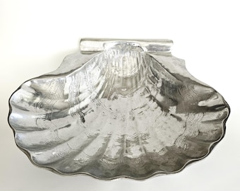 Vintage Designer Aluminum Shell Shaped Bowl.