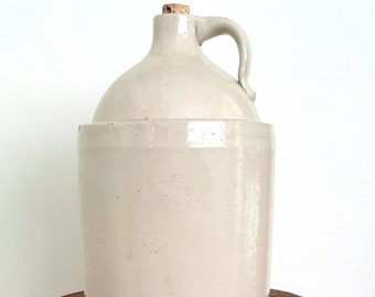 Antique Glazed Stoneware Jug, Vase, Vessel. Handcrafted. Whiskey Jug.