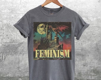 Dragon Feminism Shirt, Vintage Graphic, Oversize,  Comfort Colors T-Shirt