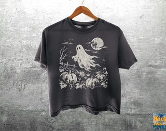 Vintage Spooky Season Shirt, Comfort Colors Crop Top Boxy Tee 3023CL T-shirt, Womens, Unisex