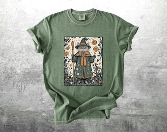 Wizard Cat Shirt, Cottagecore Cat Shirt, Witchy Shirt, Cat Lover, Oversize, Womens, Unisex Comfort Colors T-shirt