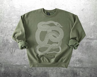 Snake Shirt, Year Of The Snake Shirt, Vintage Western, Witchy Boho, Oversize, Womens, Mens, Unisex Gildan 18000 Crewneck Sweatshirt