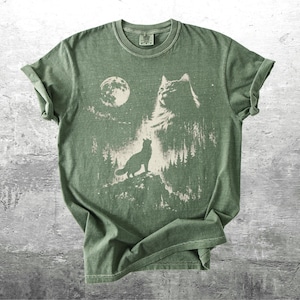 Vintage Funny Maine Coon Shirt, Cat Meme, Oversize, Womens, Mens, Comfort Colors T-shirt Moss