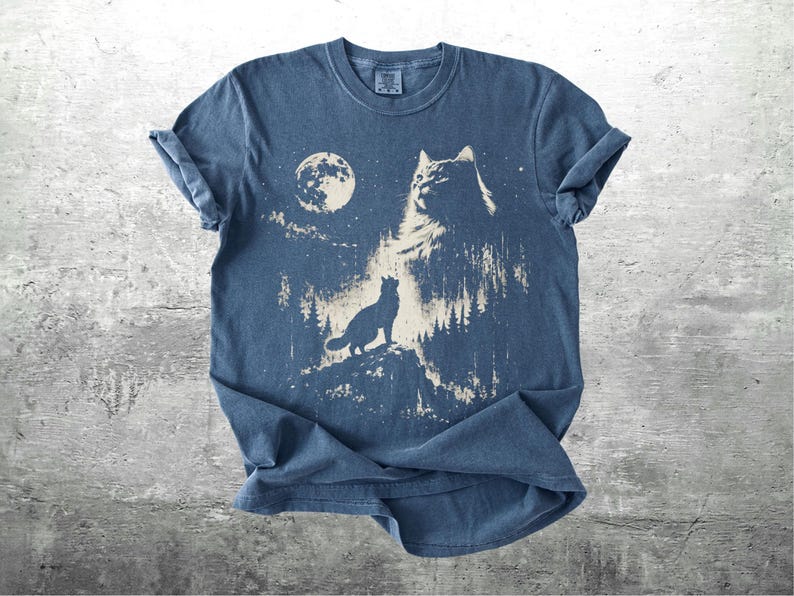 Vintage Funny Maine Coon Shirt, Cat Meme, Oversize, Womens, Mens, Comfort Colors T-shirt Denim