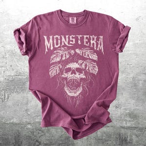 Funny Plant Lover Shirt, Monstera, Oversize, Womens, Mens, Comfort Colors T-shirt Berry