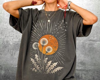 Dandelion Sun Shirt, Oversize, Womens, Unisex Comfort Colors T-shirt