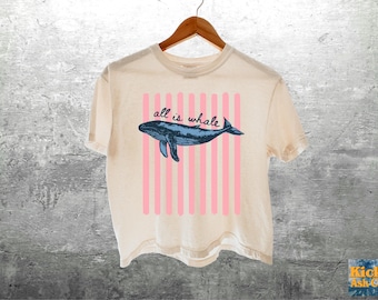 Trendy Summer Beach Shirts, Funny Whale Meme, Crop Top, Womens, Comfort Colors Boxy Tee 3023CL T-shirt