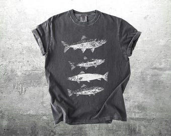Fish Shirt, Fishing Shirt, Camping, Hiking, Outdoor, Oversize, Womens, Mens, Unisex Comfort Colors T-shirt