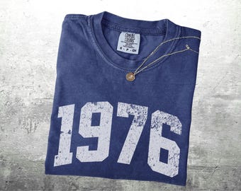 Camisetas de 50.º cumpleaños para mujer, regalo de 50.º cumpleaños para hombre, 1976, talla grande, unisex, colores cómodos