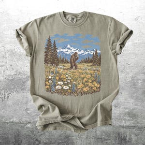 Vintage Sasquatch Shirt, Funny Cryptid Tee, Oversized, Womens, Mens, Comfort Colors T-shirt Khaki