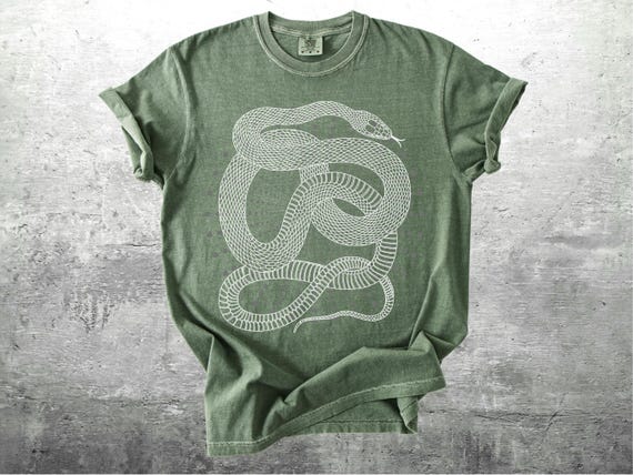 Snake Shirt, Year Of The Snake Shirt, Vintage Western, Witchy Boho, Oversize, Womens, Mens, Unisex Comfort Colors T-shirt