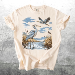 Vintage Bird Shirt, Birder, Oversize, Womens, Mens, Unisex Comfort Colors T-shirt Ivory