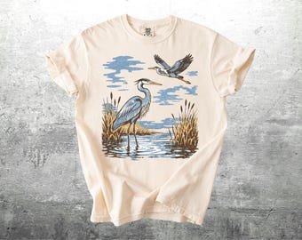 Vintage Bird Shirt, Birder, Oversize, Womens, Mens, Unisex Comfort Colors T-shirt