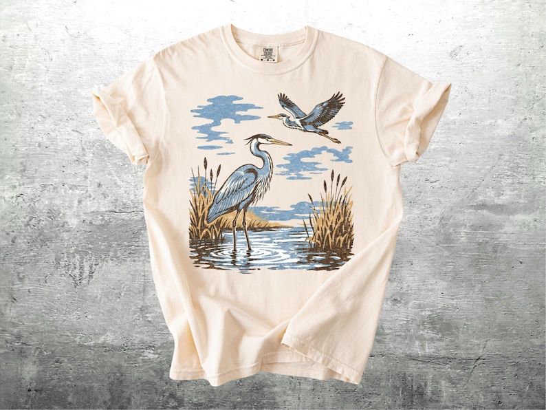 Vintage Bird Shirt, Birder, Oversize, Womens, Mens, Unisex Comfort Colors T-shirt Ivory