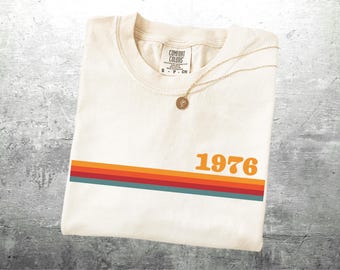 50th Birthday Shirts For Women, Men, 1976, Vintage Retro, Comfort Colors T-shirt