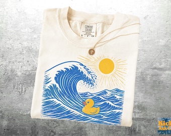 Trendy Beach Shirt, Funny Rubber Ducky Meme, Oversize, Womens, Mens, Unisex Comfort Colors T-shirt