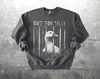 Camiseta divertida con meme del ganso tonto, "Me pasé de la raya", talla grande, para mujer y hombre, sudadera Gildan 18000