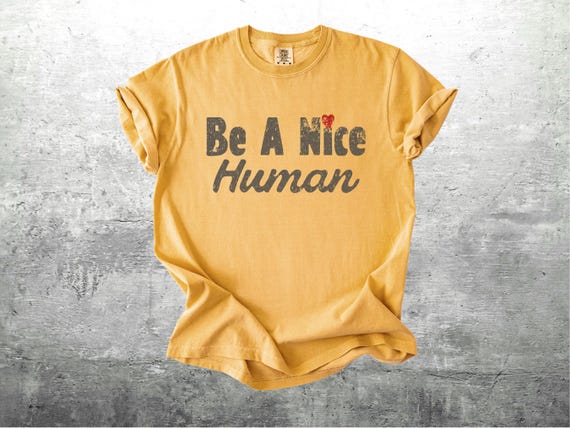Be Kind Shirts, Kindness T-shirts, Be A Nice Human, Retro 70s, Positivity, Motivational, Oversize, Womens, Mens, Comfort Colors T-shirt