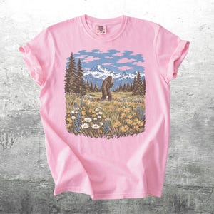 Vintage Sasquatch Shirt, Funny Cryptid Tee, Oversized, Womens, Mens, Comfort Colors T-shirt Blossom