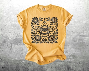 Camiseta estilo Boho Cottagecore, regalo para amantes de las abejas, talla grande, para mujer, unisex, colores cómodos.
