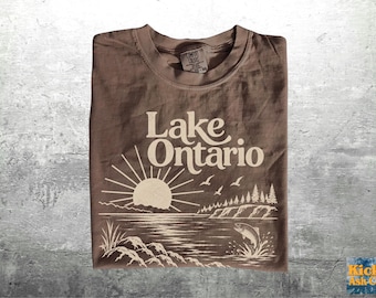 Vintage Lake Ontario Shirt, Oversize, Womens, Mens, Unisex Comfort Colors T-shirt