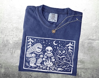 Book Lover Shirt, Cryptid Book Club, Reader Gift, Oversize, Womens, Mens, Comfort Colors T-shirt