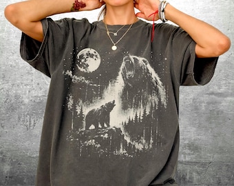 Vintage Grizzly Bear Shirt, Oversized, Womens, Mens, Unisex Comfort Colors T-shirt