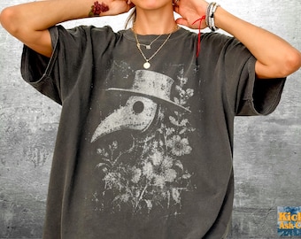 Plague Doctor Shirt, Dark Cottagecore, Oversize, Womens, Unisex Comfort Colors T-shirt