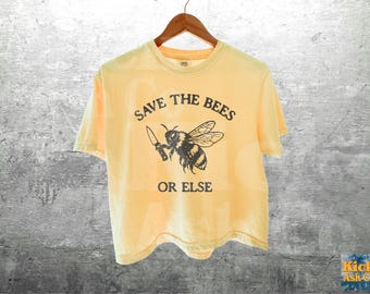 Save The Bees Comfort Colors Crop Top Boxy Tee 3023CL T-shirt, Womens, Unisex