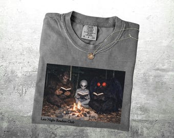 Late Night Readers Club, Cryptid, Book Lover, Oversize, Womens, Mens, Comfort Colors T-shirt