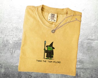 Twas The Tism Frog Wizard Shirt, Oversize, Womens, Mens, Comfort Colors T-shirt