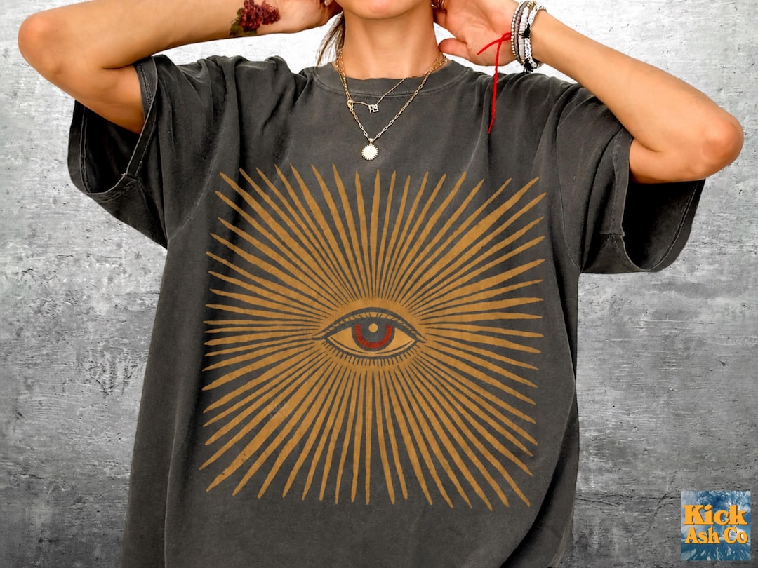 Boho Witchy Shirt, All Seeing Eye Shirt, Oversize, Womens, Mens, Unisex Comfort Colors T-s