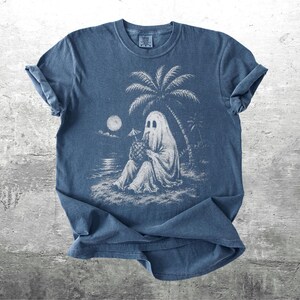 Spooky Summer Halloween Shirt, Oversize, Womens, Mens, Unisex Comfort Colors T-shirt Denim