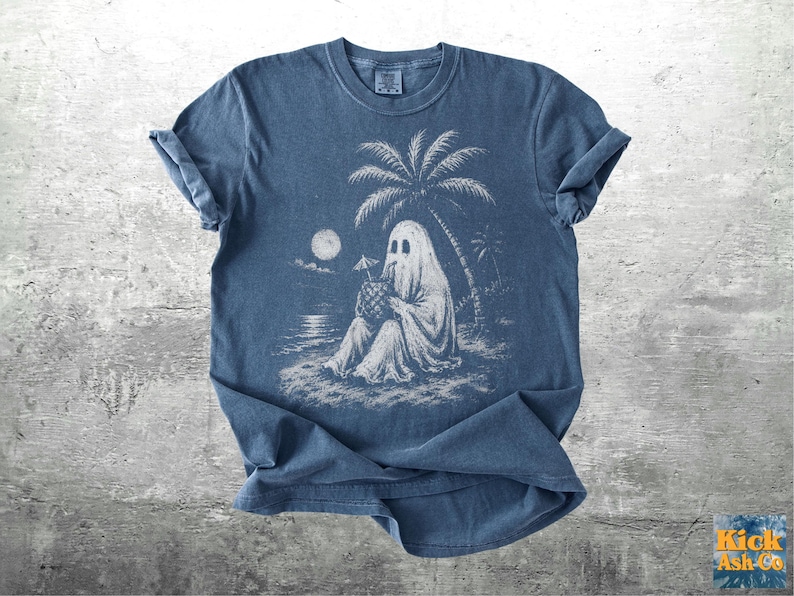 Spooky Summer Halloween Shirt, Oversize, Womens, Mens, Unisex Comfort Colors T-shirt Denim