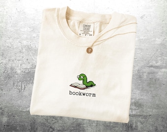 Bookworm Shirt, Book Lover Gift, Women, Men, Minimalist, Oversize, Comfort Colors T-shirt