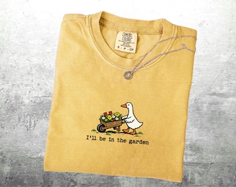 Silly Goose Garden Shirt, Minimalist, Oversize, Womens, Unisex Comfort Colors T-shirt