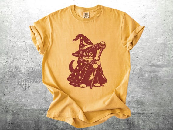 Wizard Cat Shirt, Oversize, Women, Men, Comfort Colors T-shirt