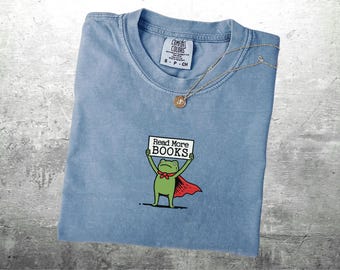 Read More Books Shirt,  Frog, Bookish, Book Lover, Oversize, Women, Mens,  Comfort Colors T-shirt