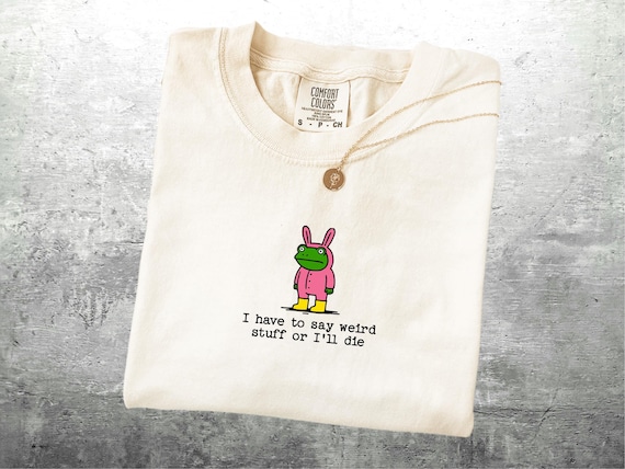 Frog Meme Shirt, Funny Weird Tees, Oversize, Womens, Mens, Comfort Colors T-shirt
