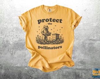 Protect The Pollinators Shirt, Bee Keeper Gifts, Oversize, Women, Mens, Comfort Colors T-shirt