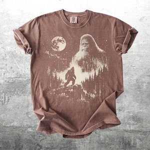 Vintage Sasquatch Shirt, Funny Cryptid Meme Tee, Oversized, Womens, Mens, Comfort Colors T-shirt Espresso