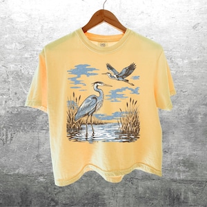 Vintage Bird Comfort Colors Crop Top Boxy Tee 3023CL T-shirt, Womens, Unisex
